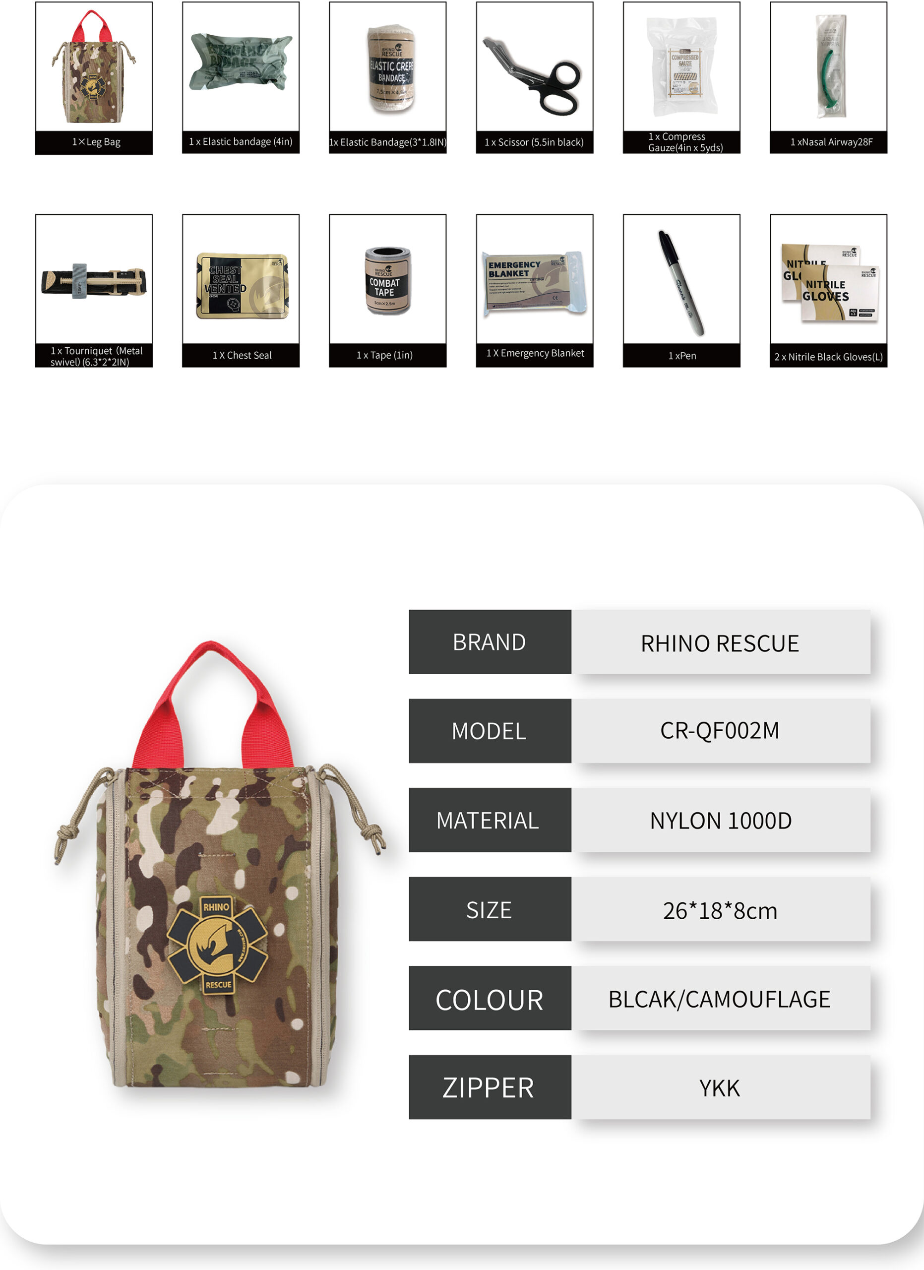 Rhino QF-002M IFAK Military IFAKS Pouch First Aid Kit Survival outdoor emergency kit for Camping Medical Kit Molle Pouch Bag Rhino QF-002M IFAK Military IFAKS Pouch First Aid Kit Survival outdoor emergency kit for Camping Medical Kit Molle Pouch Bag