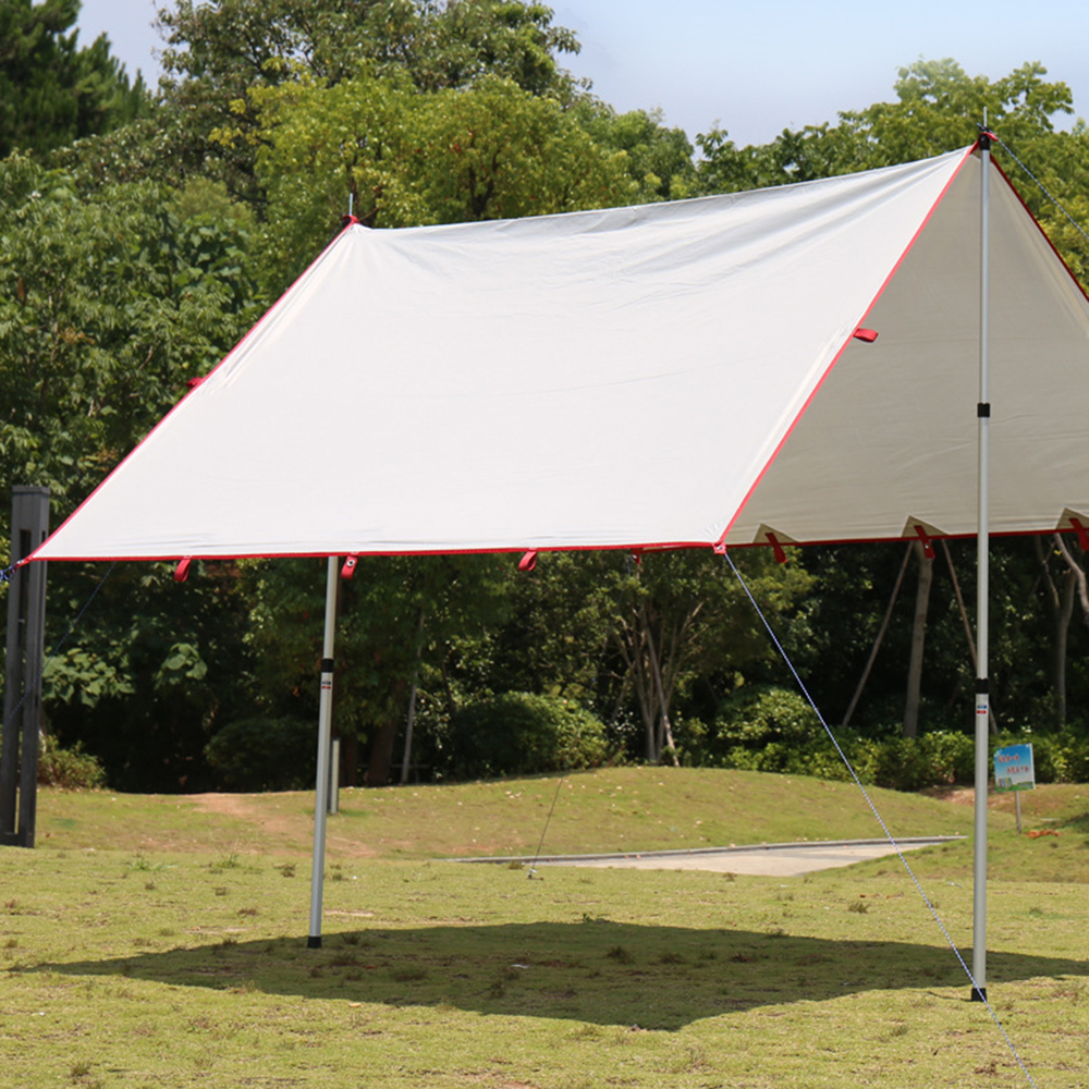 3.2x3m Ultralight 210T Silver Tarp Canopy Sunshade Outdoor Camping Hammock Rain Fly Beach Sun Shelter Waterproof PU5000 Tent