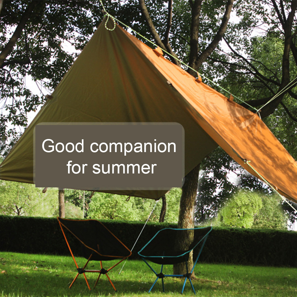 3.2x3m Ultralight 210T Silver Tarp Canopy Sunshade Outdoor Camping Hammock Rain Fly Beach Sun Shelter Waterproof PU5000 Tent