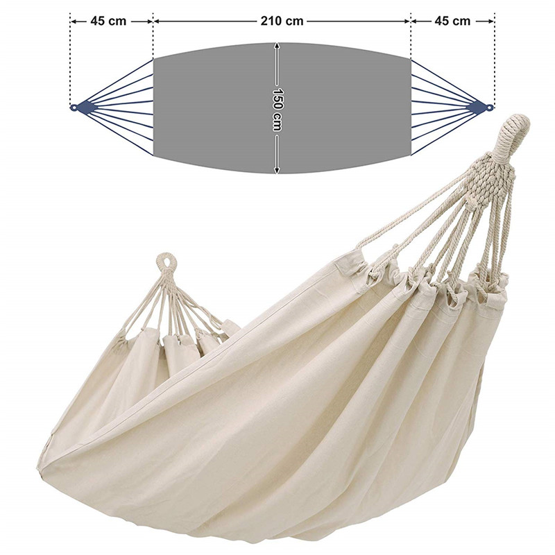 Double Hammock Outdoor Rollover Prevention Camping Canvas Fabric Hammock Hanging Swing Bed for Patio Travel Hiking Dropshipping Double Hammock Outdoor Rollover Prevention Camping Canvas Fabric Hammock Hanging Swing Bed for Patio Travel Hiking Dropshipping