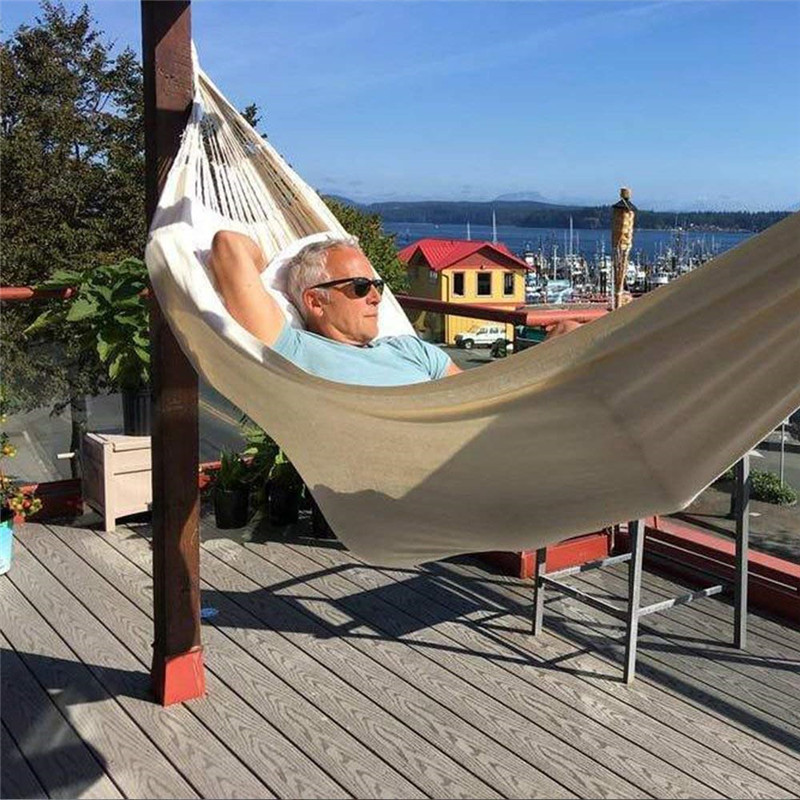 Double Hammock Outdoor Rollover Prevention Camping Canvas Fabric Hammock Hanging Swing Bed for Patio Travel Hiking Dropshipping Double Hammock Outdoor Rollover Prevention Camping Canvas Fabric Hammock Hanging Swing Bed for Patio Travel Hiking Dropshipping