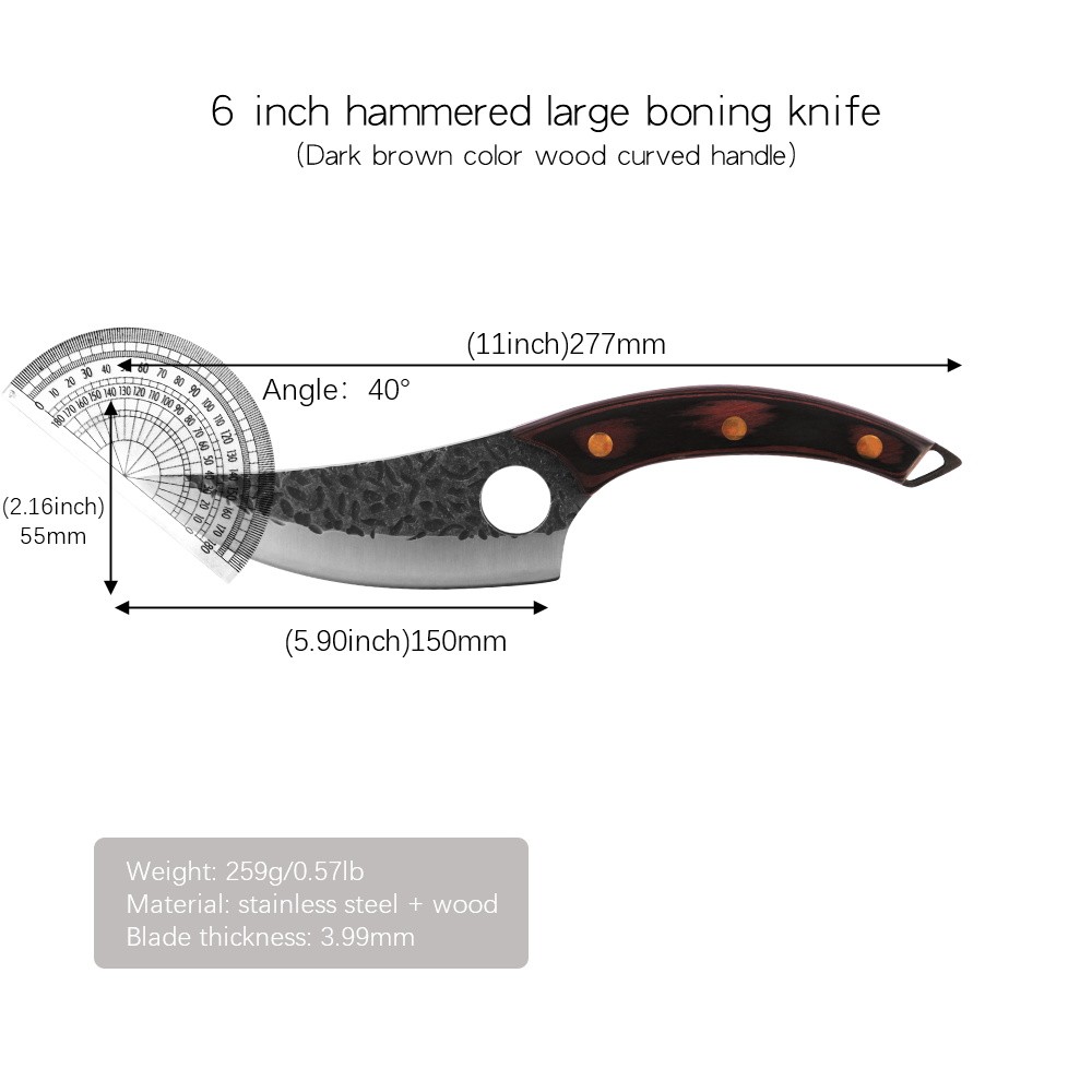 XYj 3pcs Serbian Chef Knife High Carbon Full Tang Cleaer Butcher Leather Cover Sheath Survival Camping Hiking Tools Gift Box