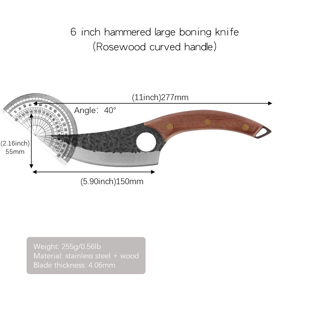 XYj 3pcs Serbian Chef Knife High Carbon Full Tang Cleaer Butcher Leather Cover Sheath Survival Camping Hiking Tools Gift Box