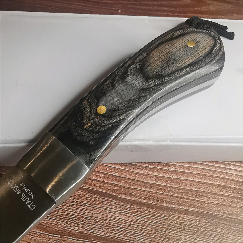 22CM Small Axe, 58HRC Thick Stainless Steel Axe, Non-slip Wooden Handle, Camping Battle Axe, Survival Tool