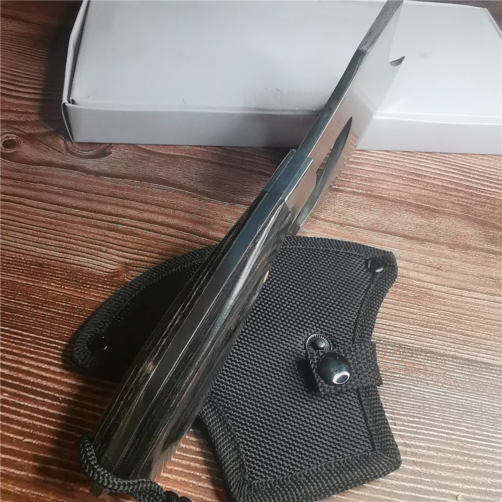 22CM Small Axe, 58HRC Thick Stainless Steel Axe, Non-slip Wooden Handle, Camping Battle Axe, Survival Tool