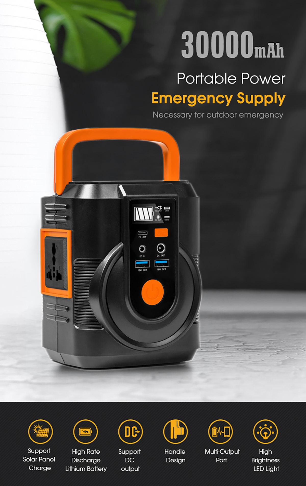 220V 110V Portable Rechargeable Outdoor Generator Battery Charger 30000mAh Emergency Laptop Power Bank Station Supply Camping 220V 110V Portable Rechargeable Outdoor Generator Battery Charger 30000mAh Emergency Laptop Power Bank Station Supply Camping