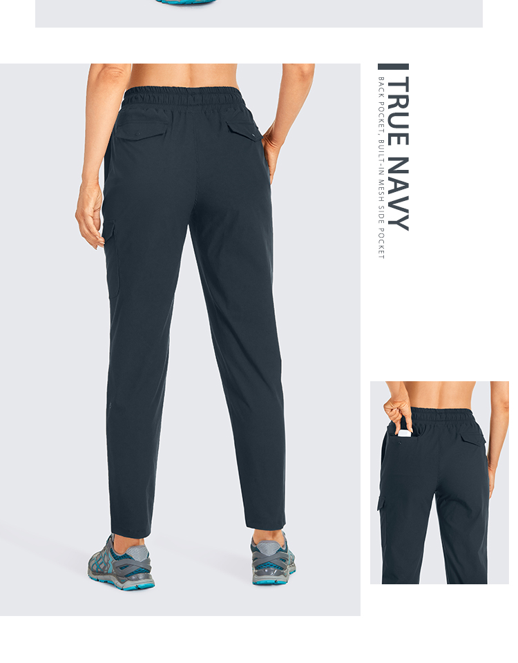 Women's Hiking Pants Lightweight Cargo Pants Quick Dry Drawstring Travel Workout Athletic Sweatpants with Pockets
