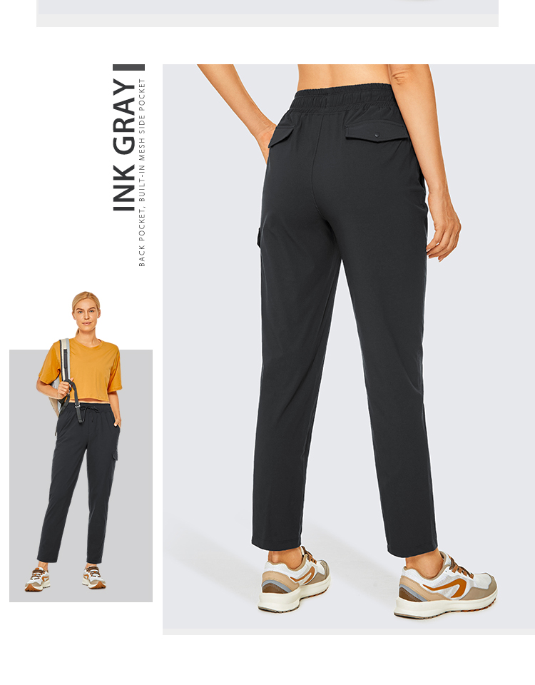 Women's Hiking Pants Lightweight Cargo Pants Quick Dry Drawstring Travel Workout Athletic Sweatpants with Pockets
