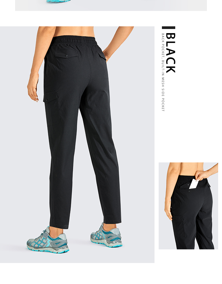 Women's Hiking Pants Lightweight Cargo Pants Quick Dry Drawstring Travel Workout Athletic Sweatpants with Pockets