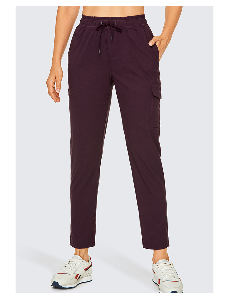 Women's Hiking Pants Lightweight Cargo Pants Quick Dry Drawstring Travel Workout Athletic Sweatpants with Pockets