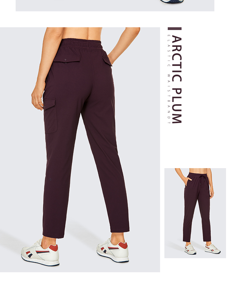 Women's Hiking Pants Lightweight Cargo Pants Quick Dry Drawstring Travel Workout Athletic Sweatpants with Pockets