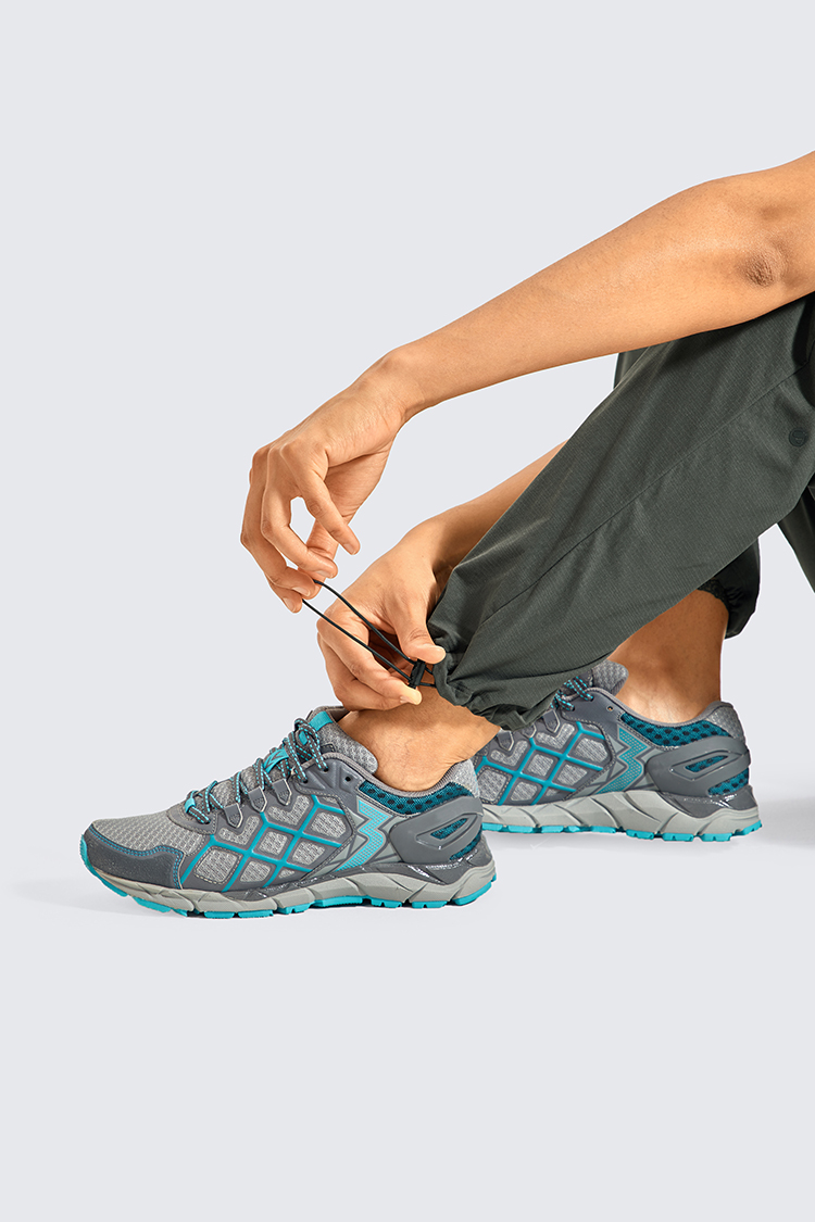 High Waisted Hiking Pants Drawcord Lightweight Casual Outdoor Quick Dry Jogger with Zipper Pockets For Women 32 inches