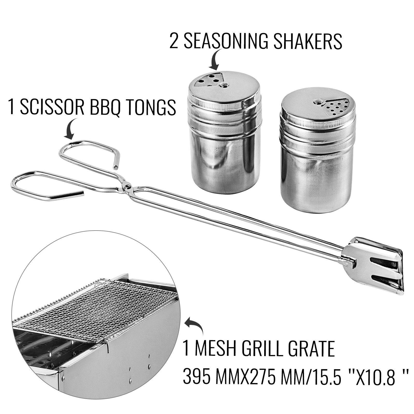 VEVOR 32-In Party Griller Stainless Steel Charcoal Grill W/ Adjustable Air Vents Easy to Carry BBQ Lamb Kebab Camping Outdoors