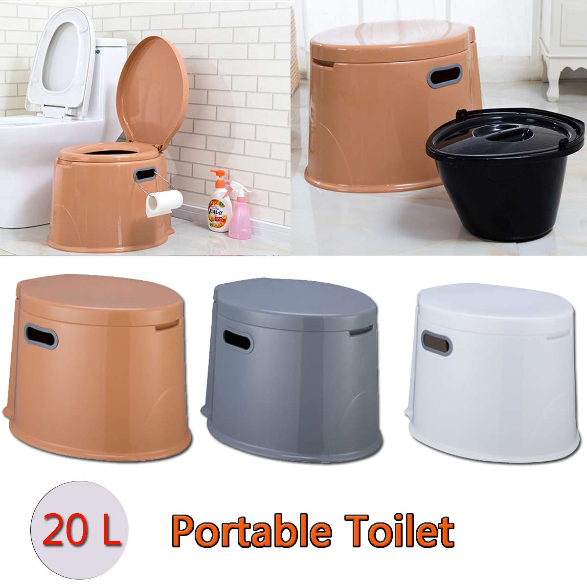 Portable Toilet Seat Elderly Pregnant Home Outdoor Travel Camping Caravan Movable Toilet Load 20L Adult Children 43X35X35cm Portable Toilet Seat Elderly Pregnant Home Outdoor Travel Camping Caravan Movable Toilet Load 20L Adult Children 43X35X35cm