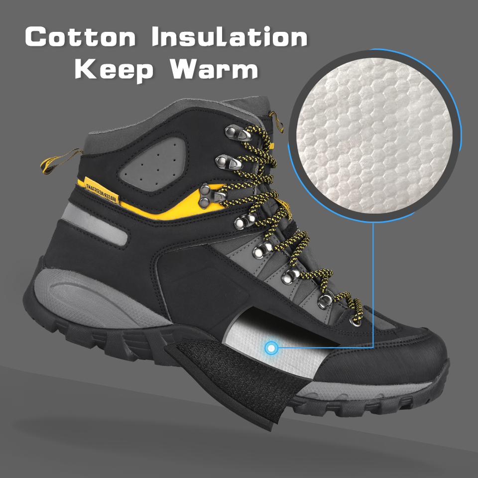 GRITION Mens Waterproof Trekking Hiking Boots Lace Up Mountain Climbing Work Shoes Non Slip Outdoor Winter Warm 2021 Size 47 New
