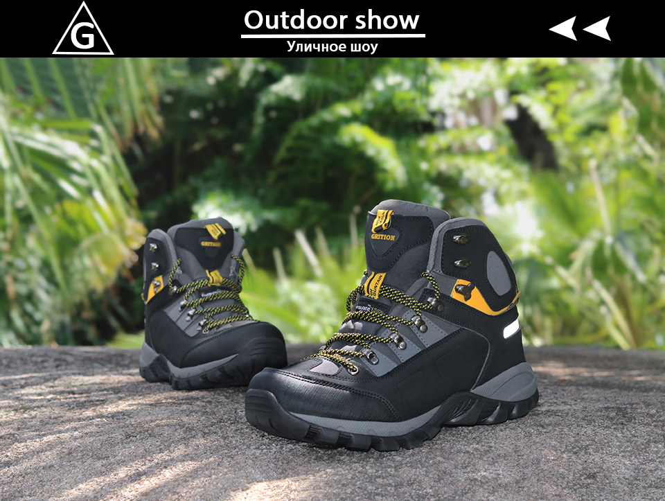 GRITION Mens Waterproof Trekking Hiking Boots Lace Up Mountain Climbing Work Shoes Non Slip Outdoor Winter Warm 2021 Size 47 New