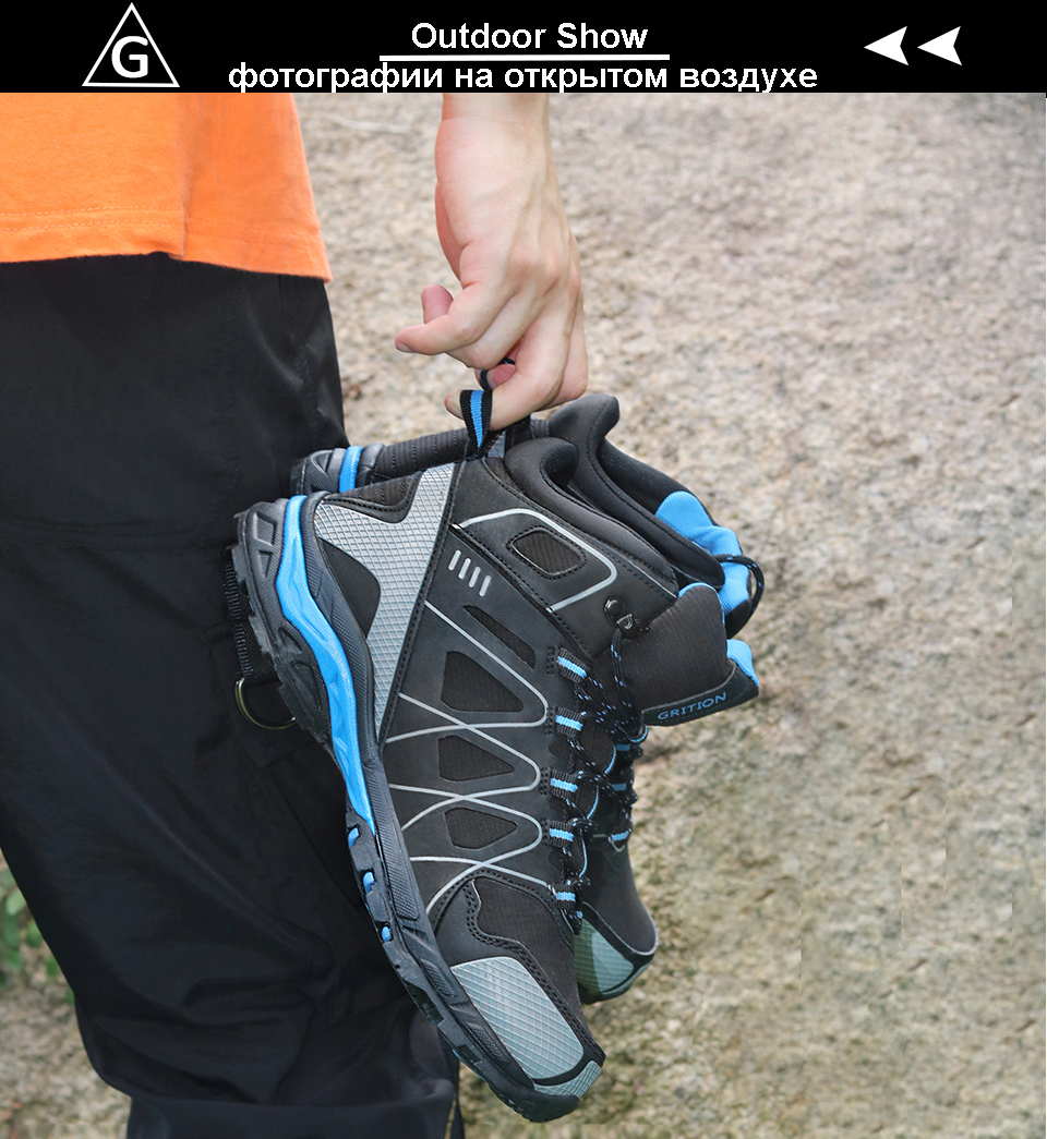 GRITION Mens Waterproof Trekking Hiking Boots Lace Up Mountain Climbing Work Shoes Non Slip Outdoor Winter Warm 2021 Size 47 New
