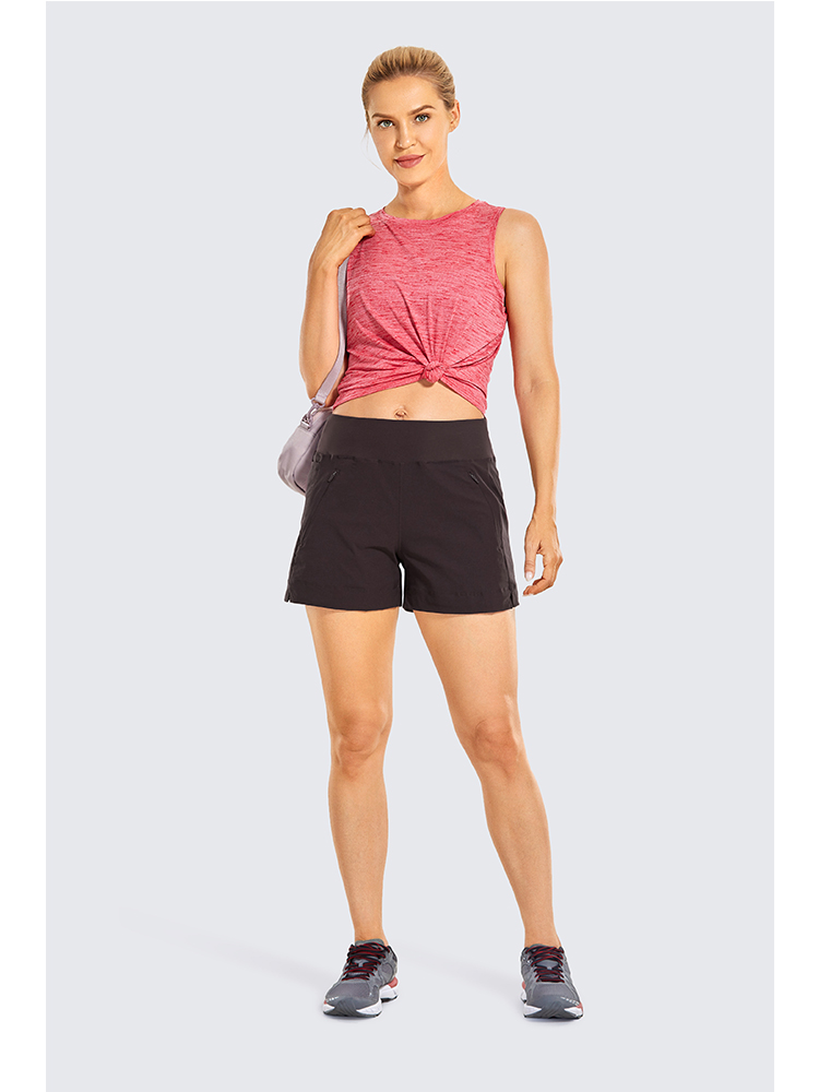 SYROKAN Women's Shorts Lightweight Hiking Travel Outdoor Quick-Dry Athletic Workout Shorts with Zip Pockets - 4 Inches