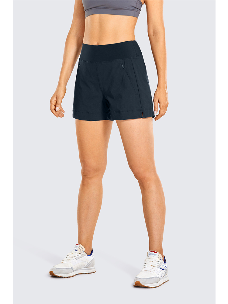 SYROKAN Women's Shorts Lightweight Hiking Travel Outdoor Quick-Dry Athletic Workout Shorts with Zip Pockets - 4 Inches