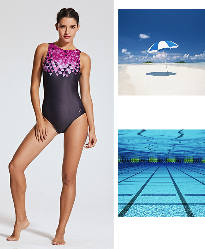 SYROKAN Clearance Sale Women's Athletic One Piece Swimsuit Open Back Training Sport Swimwear