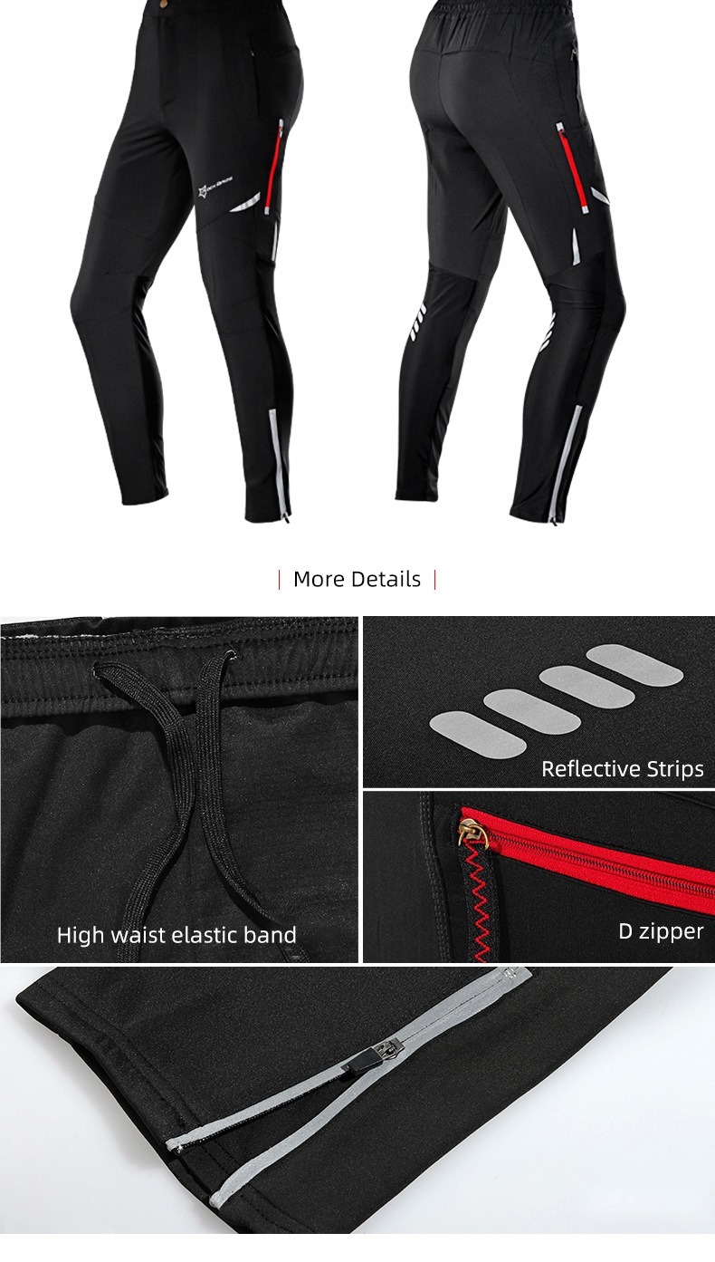 ROCKBROS Men Women Windproof Breathable Cycling Bicycle Pants Bike Sport Pants Riding Running Hiking Fishing Fitness Trousers