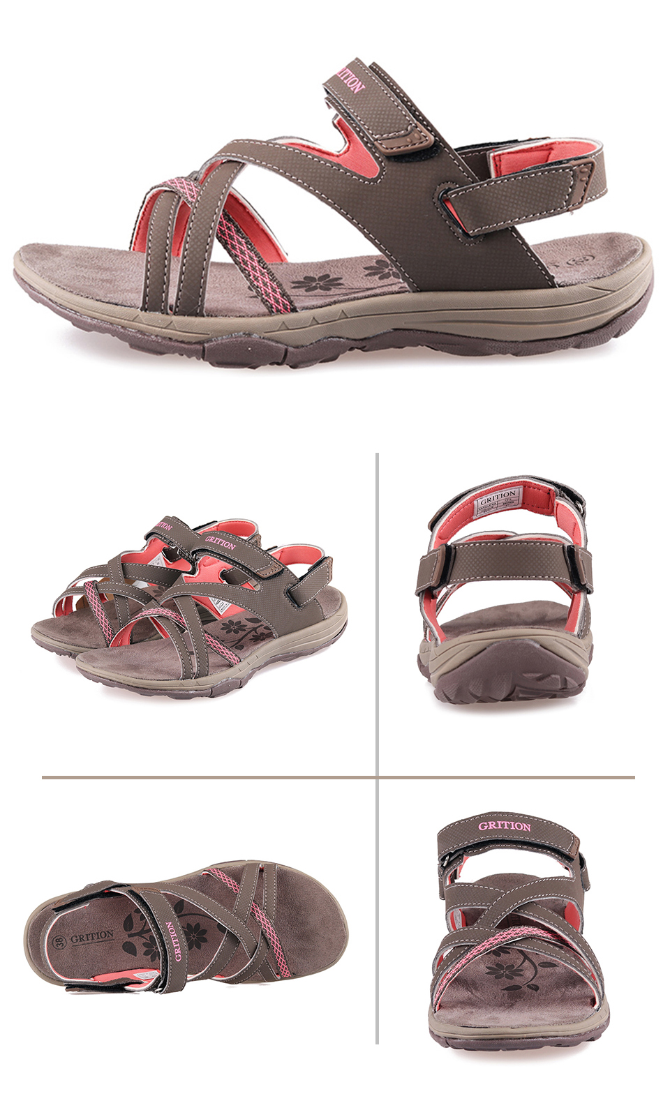 GRITION Women Sandals Summer Sport Flat Breathable Beach Shoes Outdoor Footwear New Brand Designers Hiking Trekking Non Slip2021