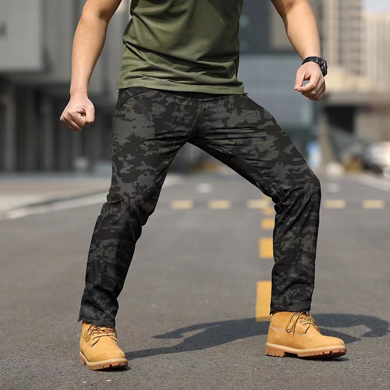 Men's No Elastic Tactical Climbing Cycling Sport Spring Fall Camp Hiking Fish Army Military Trousers Waterproof Quick Dry Pants