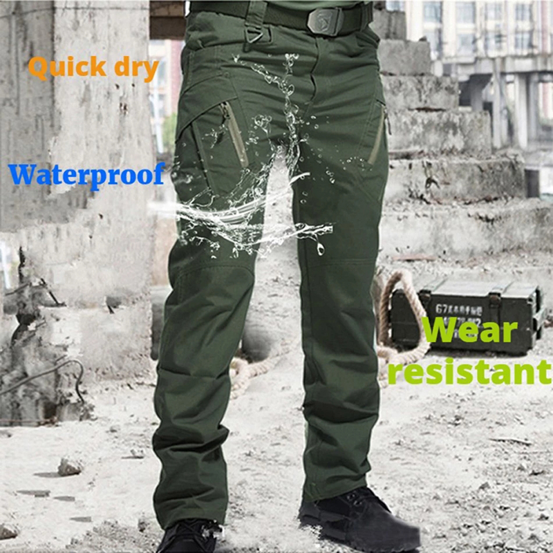 Men's No Elastic Tactical Climbing Cycling Sport Spring Fall Camp Hiking Fish Army Military Trousers Waterproof Quick Dry Pants