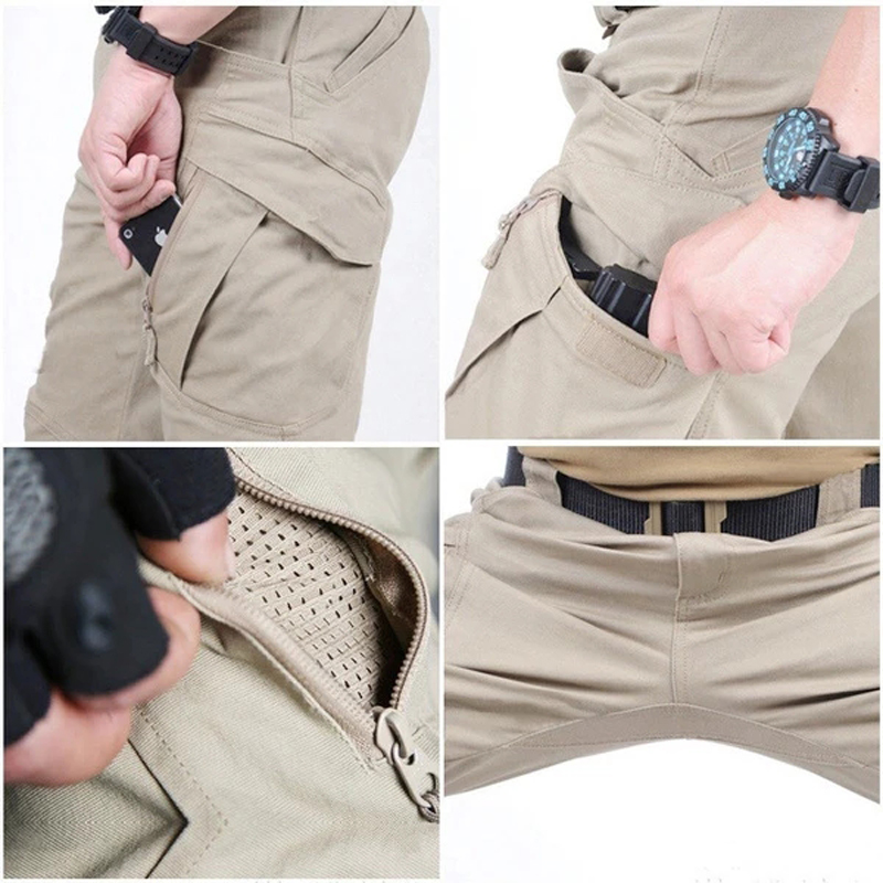 Men's No Elastic Tactical Climbing Cycling Sport Spring Fall Camp Hiking Fish Army Military Trousers Waterproof Quick Dry Pants