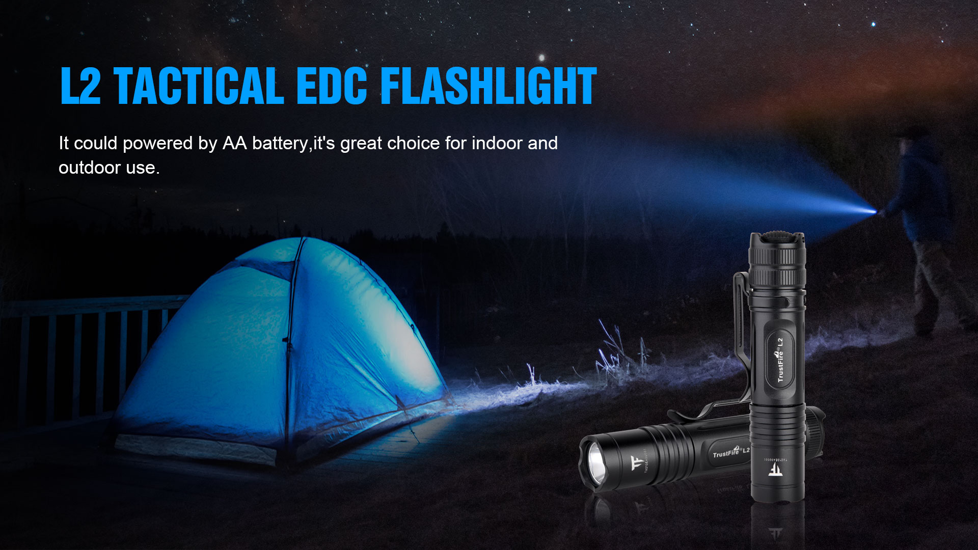 Trustfire L2 Tactical Led Flashlight Cree Xp-L Hd 1000 Lumens Powered By 14500 Aa Battery Ipx8 2 Modes Powerful EDC Torch Lights Trustfire L2 Tactical Led Flashlight Cree Xp-L Hd 1000 Lumens Powered By 14500 Aa Battery Ipx8 2 Modes Powerful EDC Torch Lights
