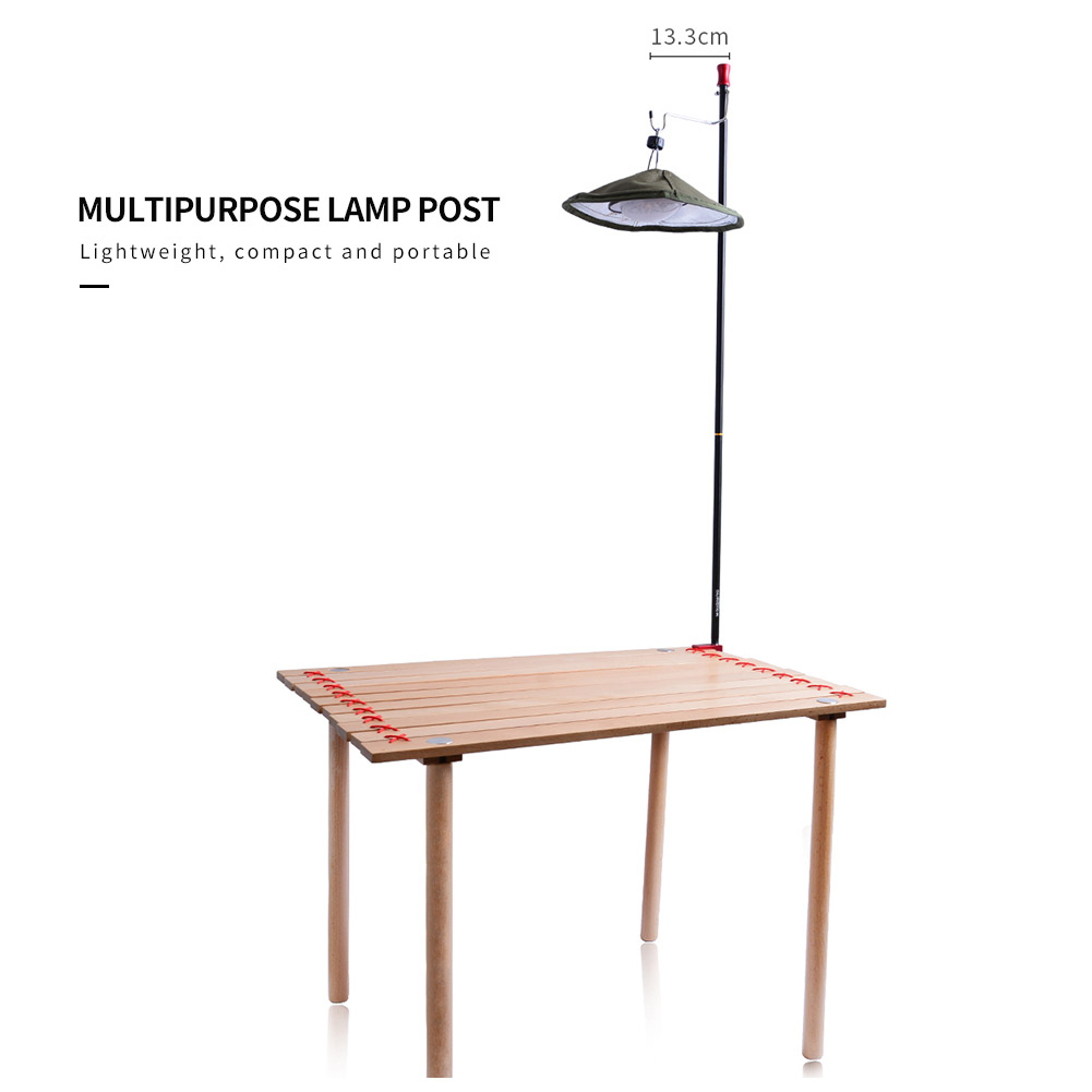 Outdoor Camping Hiking Folding Lamp Post Pole Aluminum Alloy Portable Fishing Hanging Light Fixing Stand Holder