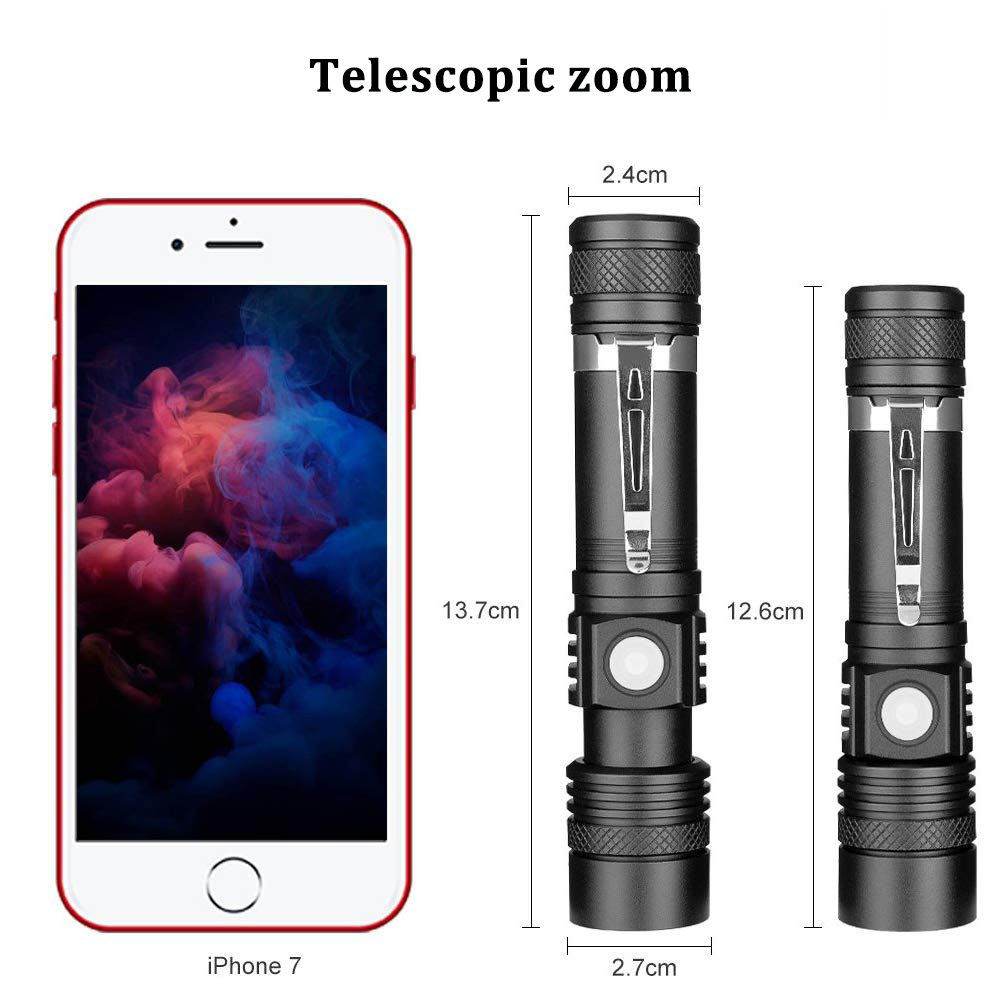 USB Rechargeable LED Flashlight Super Bright V6 Tactical Torch 4 Lighting Modes Zoomable Lamp Waterproof 18650 Camping Lantern USB Rechargeable LED Flashlight Super Bright V6 Tactical Torch 4 Lighting Modes Zoomable Lamp Waterproof 18650 Camping Lantern