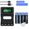 4xpcs aa charger