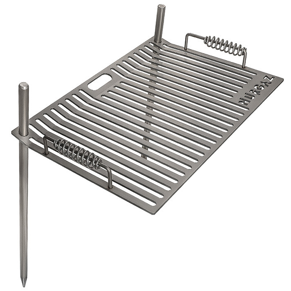 NURGAZ Campfire Grill Grate with Stake Portable Outdoor Folding BBQ Grilling Grate for Camping Hiking Backpacking Barbecue