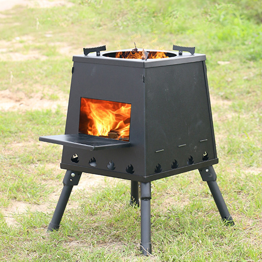 Portable Outdoor Camping Furnace Picnic Cooking Utensils Ultralight Folding Cooking Detachable Stoves Easy Installation