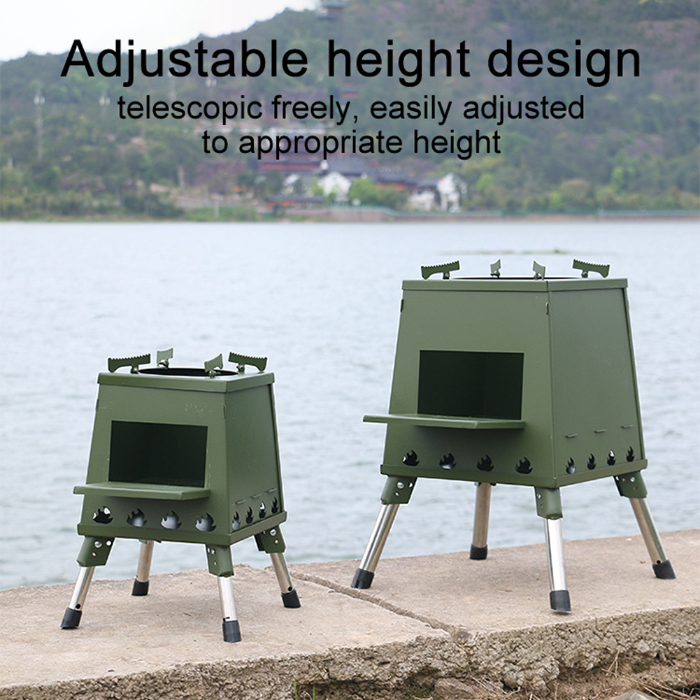 Portable Outdoor Camping Furnace Picnic Cooking Utensils Ultralight Folding Cooking Detachable Stoves Easy Installation
