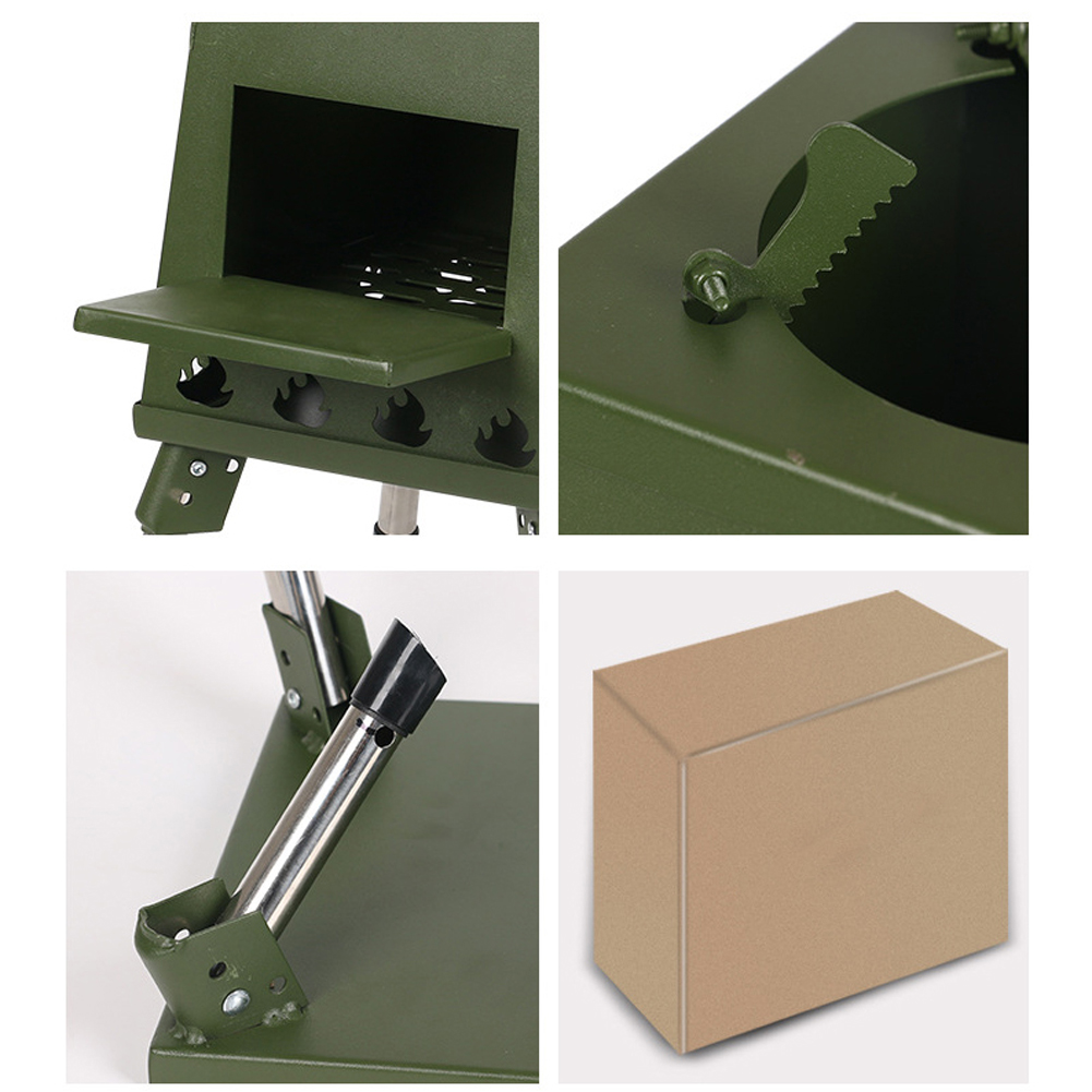 Portable Outdoor Camping Furnace Picnic Cooking Utensils Ultralight Folding Cooking Detachable Stoves Easy Installation