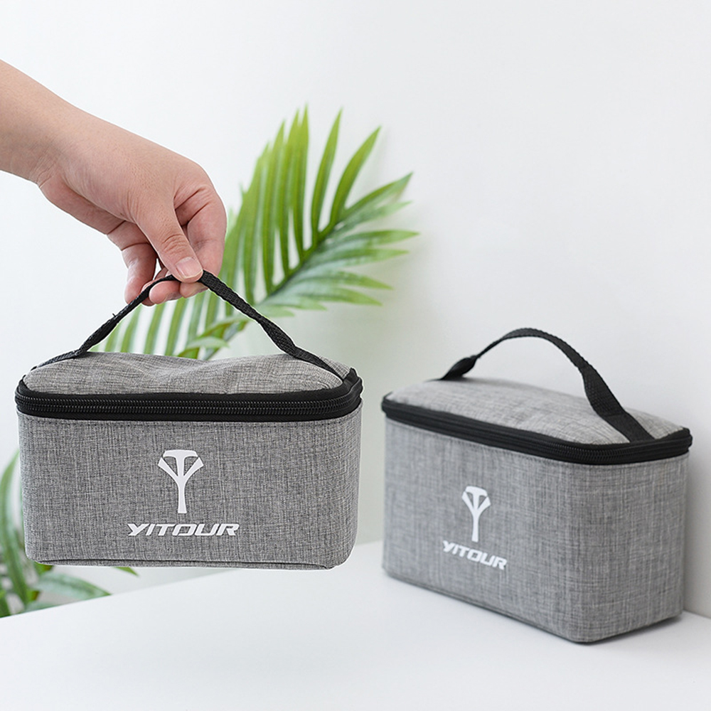 Camping Cookware Storage Bag with 6pcs Seasoning Cans Bottles Set Portable Outdoor Kitchen Barbecue Cruets Carry Bag Case