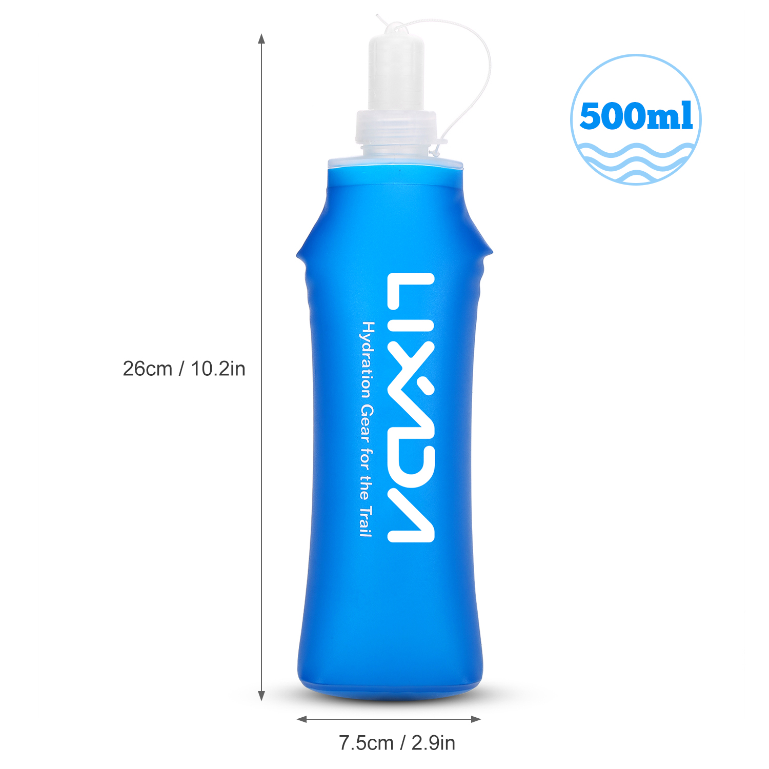 Lixada 500ml Folding Drinking Water Purification Bottle with Filter