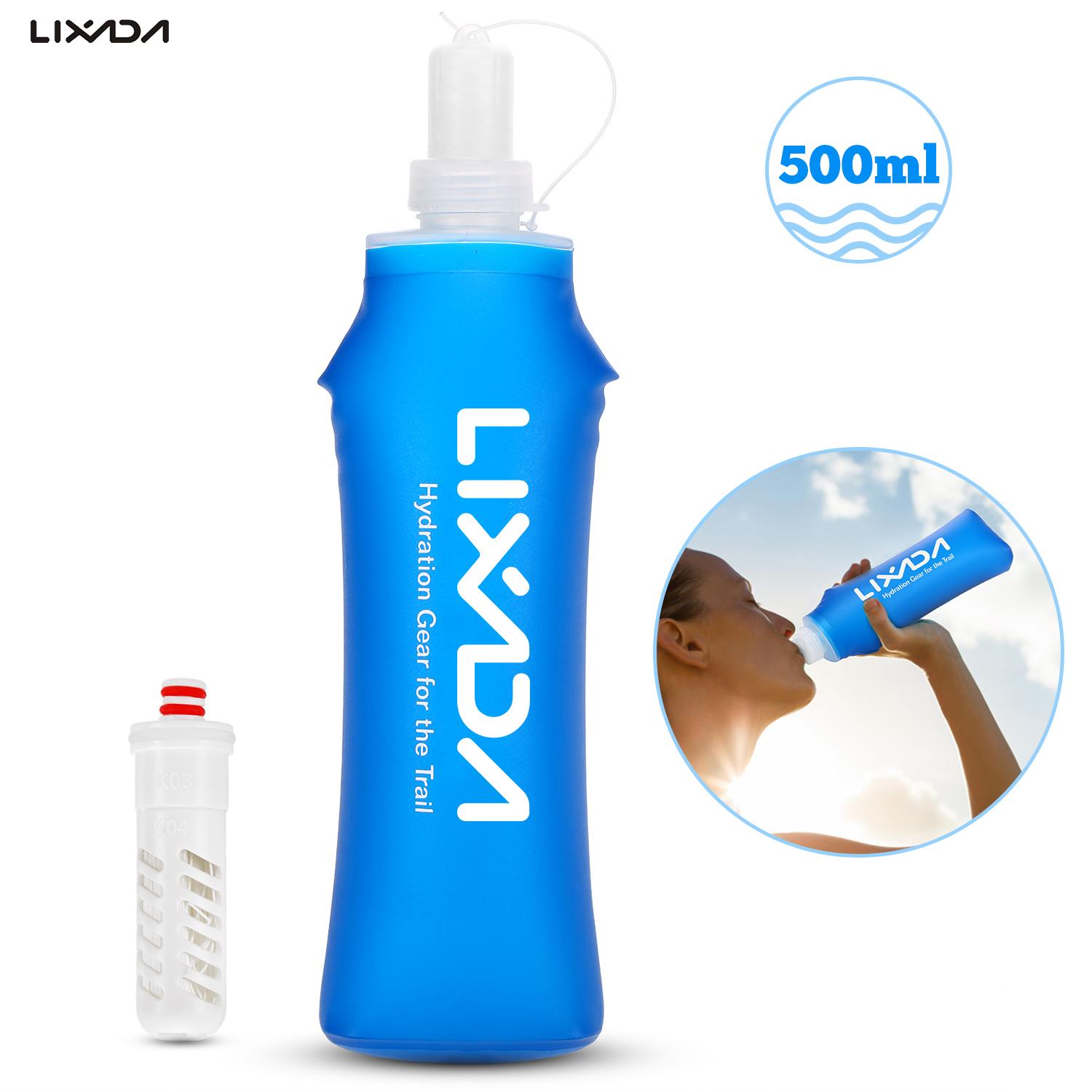 Lixada 500ml Folding Drinking Water Purification Bottle with Filter