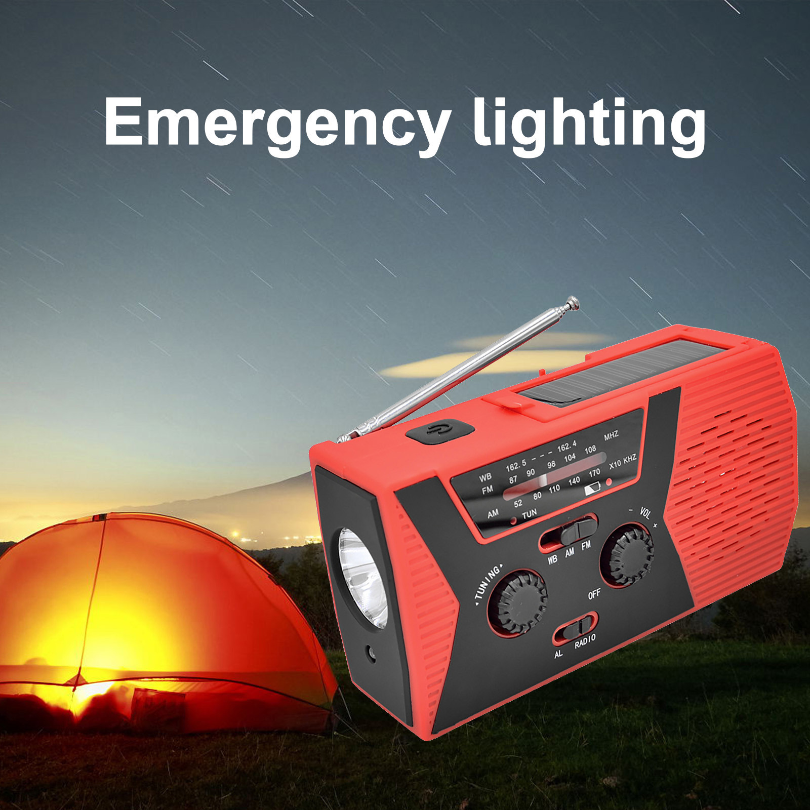 Emergency Solar Hand Crank Radio AM/FM & NOAA Emergency Broadcast Weather Alert Radio with 6 LEDs Reading Lamp Survival Supplies Emergency Solar Hand Crank Radio AM/FM & NOAA Emergency Broadcast Weather Alert Radio with 6 LEDs Reading Lamp Survival Supplies