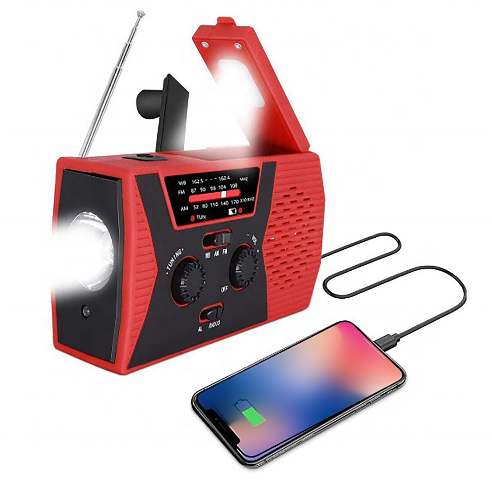 Emergency Solar Hand Crank Radio AM/FM & NOAA Emergency Broadcast Weather Alert Radio with 6 LEDs Reading Lamp Survival Supplies Emergency Solar Hand Crank Radio AM/FM & NOAA Emergency Broadcast Weather Alert Radio with 6 LEDs Reading Lamp Survival Supplies
