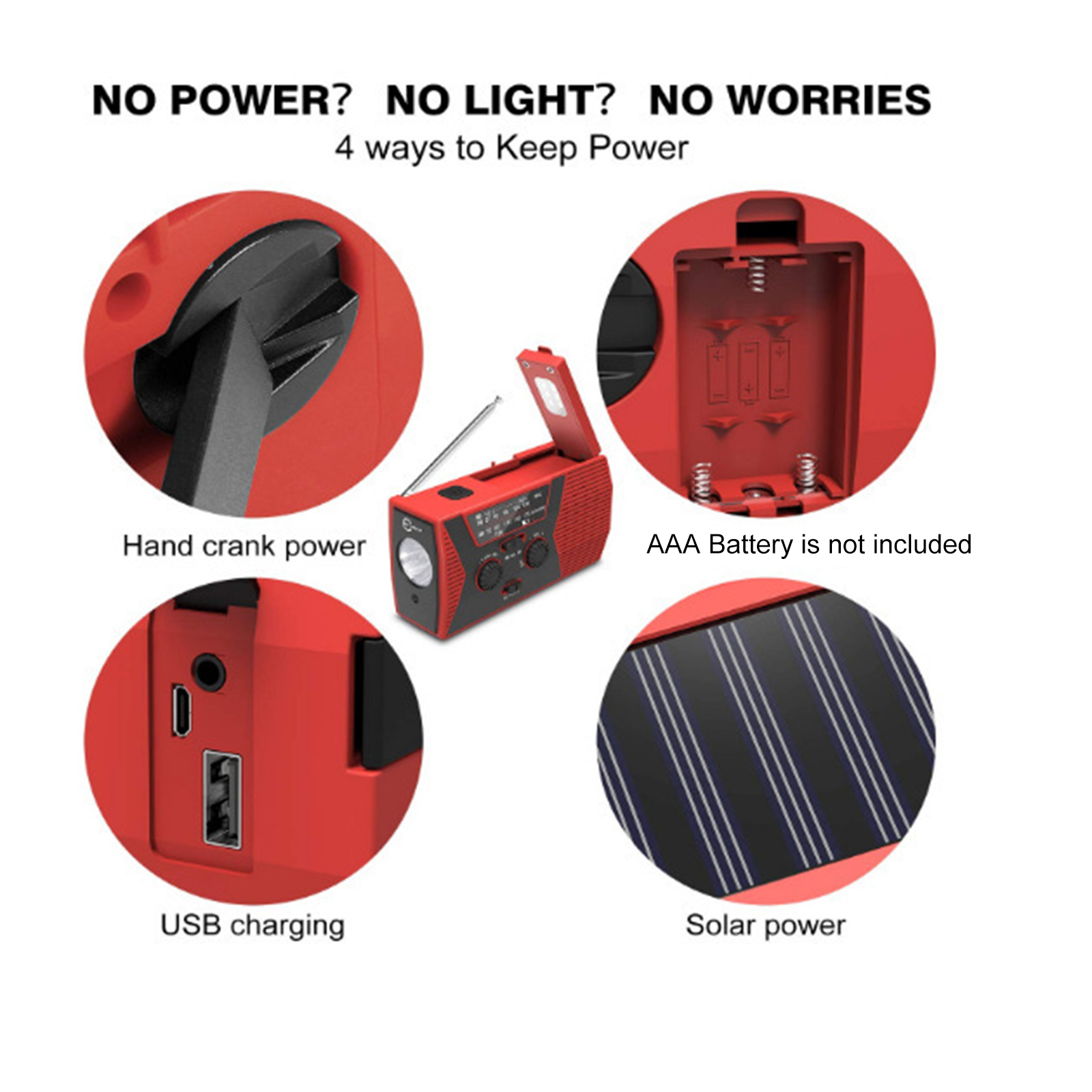 Emergency Solar Hand Crank Radio AM/FM & NOAA Emergency Broadcast Weather Alert Radio with 6 LEDs Reading Lamp Survival Supplies Emergency Solar Hand Crank Radio AM/FM & NOAA Emergency Broadcast Weather Alert Radio with 6 LEDs Reading Lamp Survival Supplies