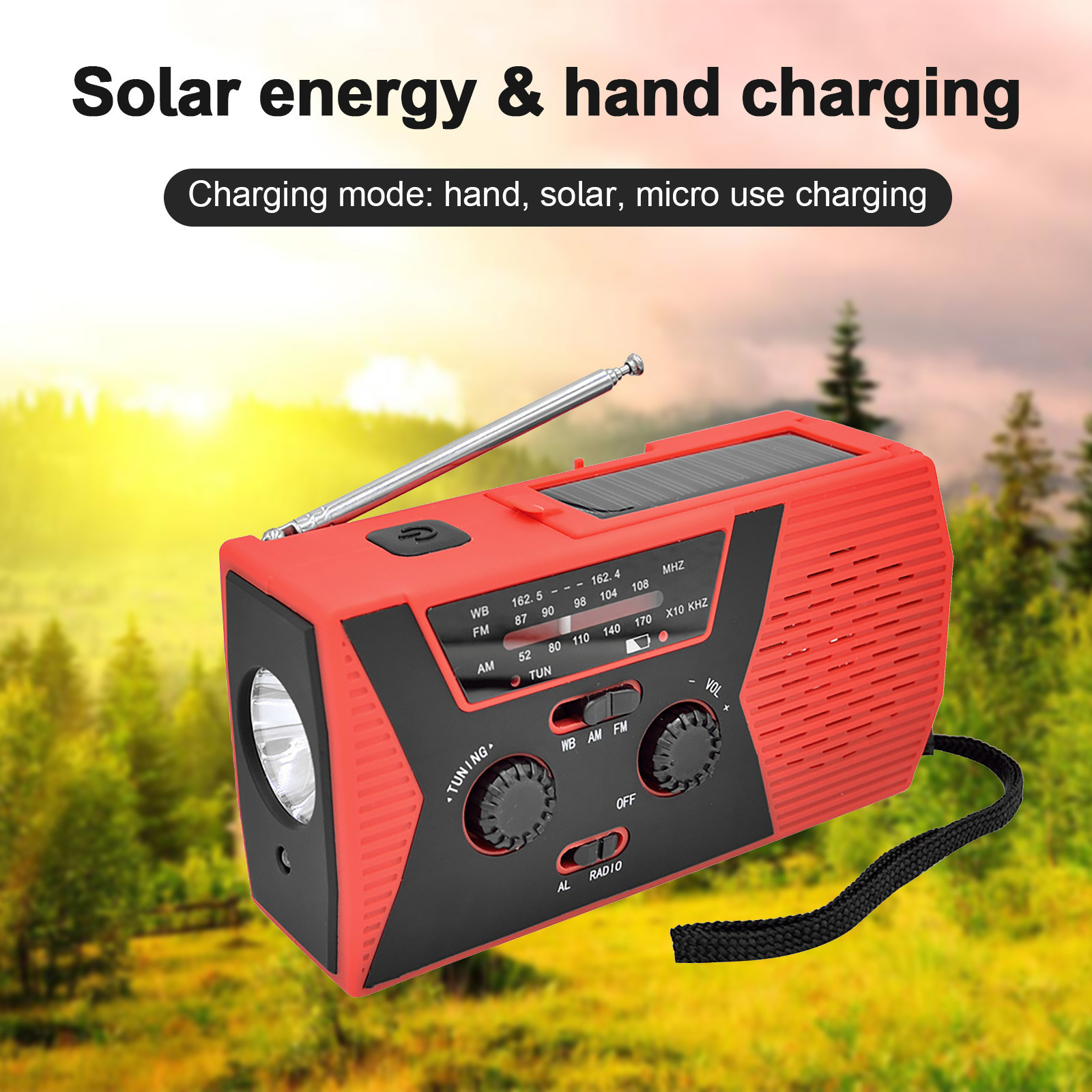Emergency Solar Hand Crank Radio AM/FM & NOAA Emergency Broadcast Weather Alert Radio with 6 LEDs Reading Lamp Survival Supplies Emergency Solar Hand Crank Radio AM/FM & NOAA Emergency Broadcast Weather Alert Radio with 6 LEDs Reading Lamp Survival Supplies