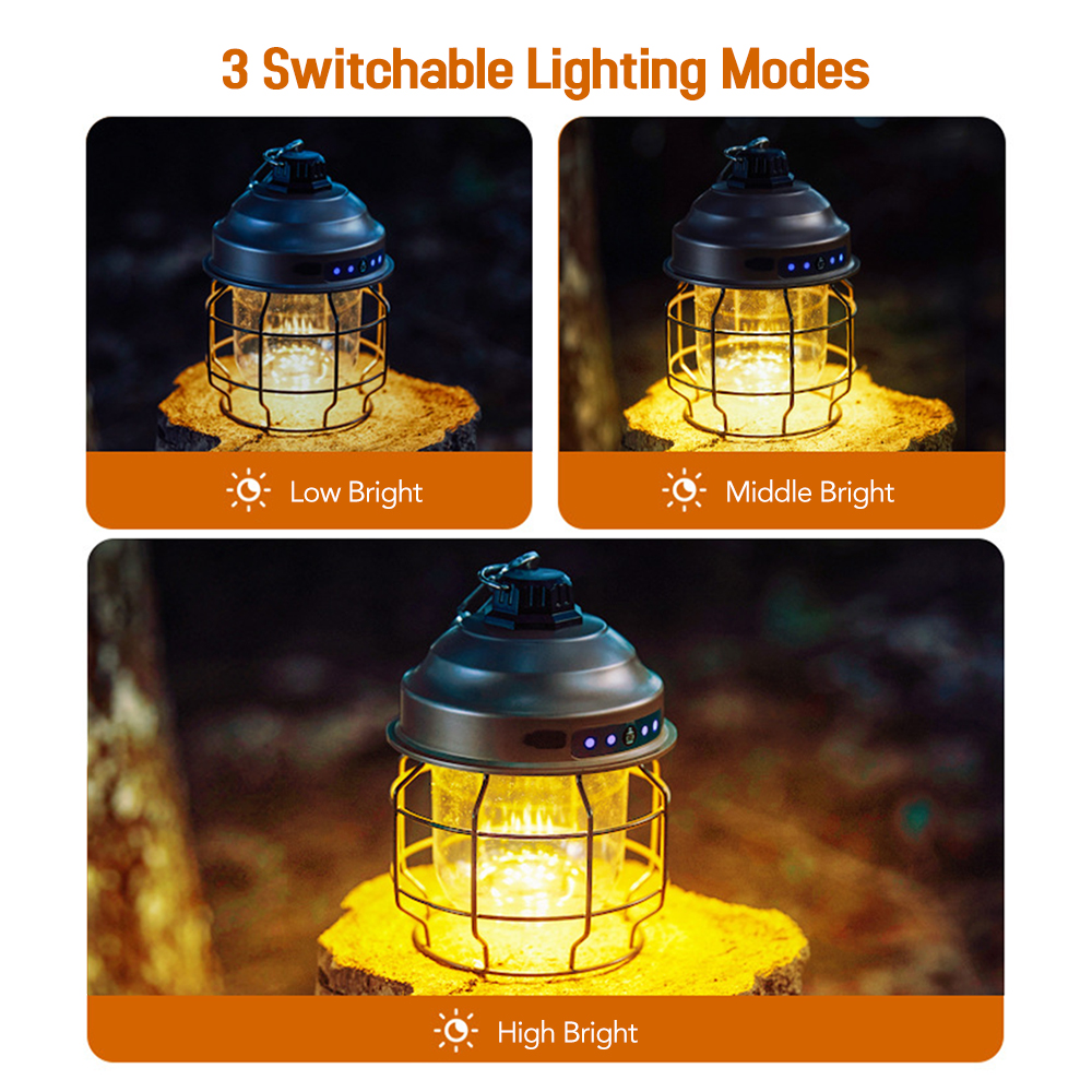 2022 Vintage USB Rechargeable Camping Lantern IPX4 Waterproof Hanging Tent Light for Outdoor Camping Tent Fishing Backpacking 2022 Vintage USB Rechargeable Camping Lantern IPX4 Waterproof Hanging Tent Light for Outdoor Camping Tent Fishing Backpacking
