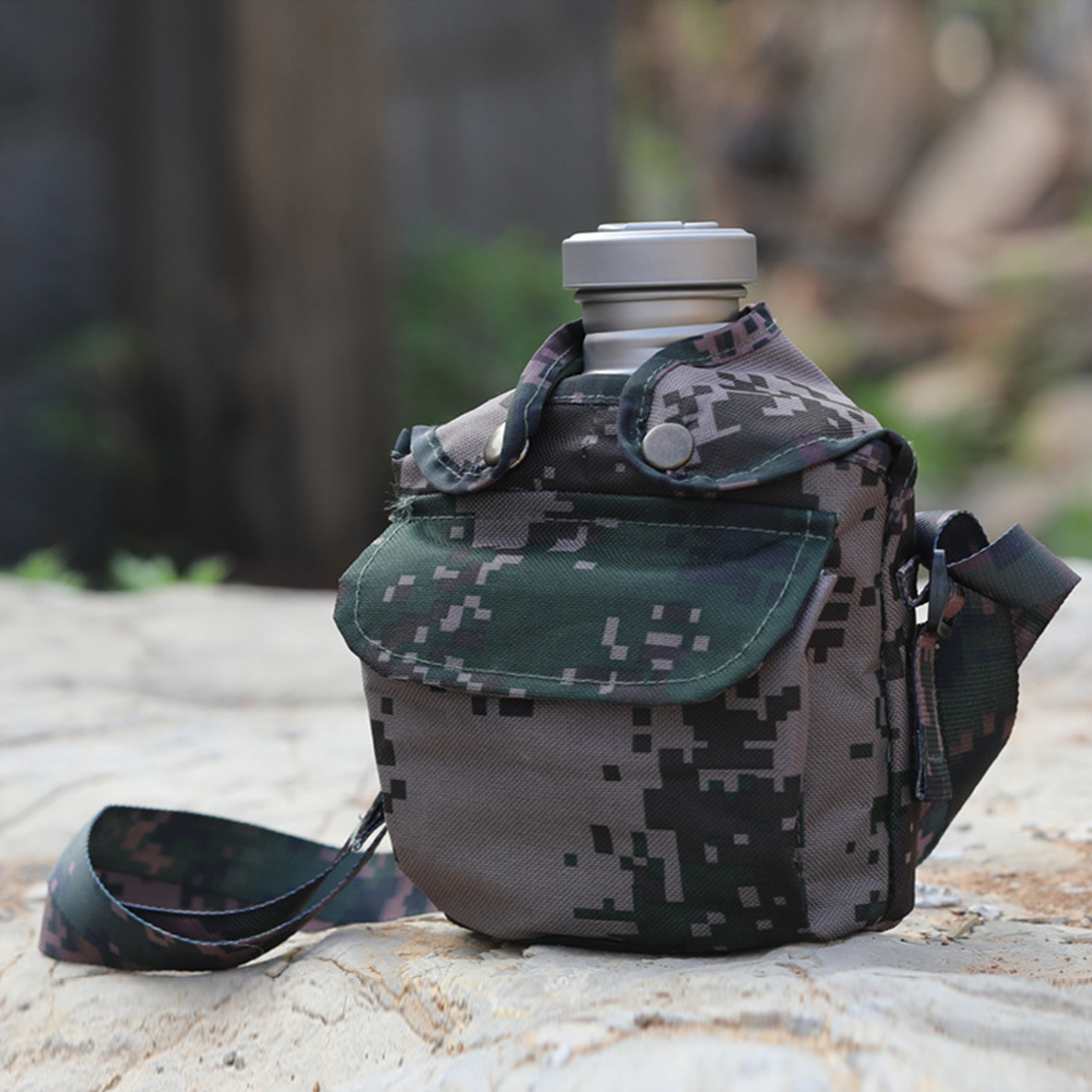 Lixada 2022 Titanium Water Bottle Outdoor Canteen Cups Set Ultralight Cooking Set Camping Cookware Dinnerware Drinking Kettle