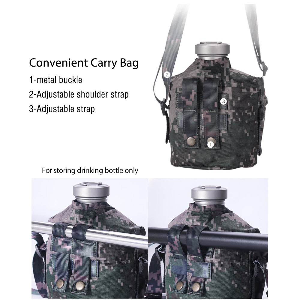 Lixada 2022 Titanium Water Bottle Outdoor Canteen Cups Set Ultralight Cooking Set Camping Cookware Dinnerware Drinking Kettle