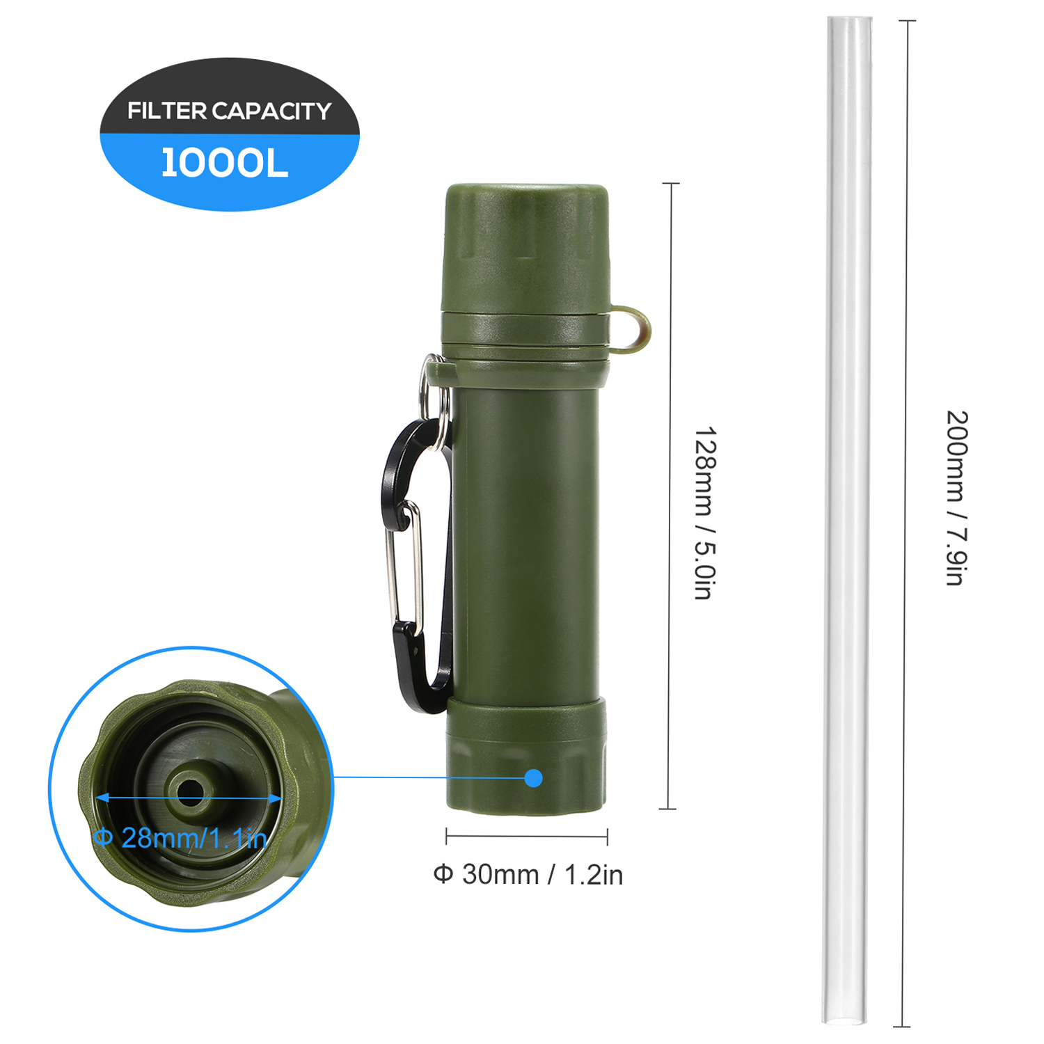 Personal Outdoor Survival Water Filtration Straw