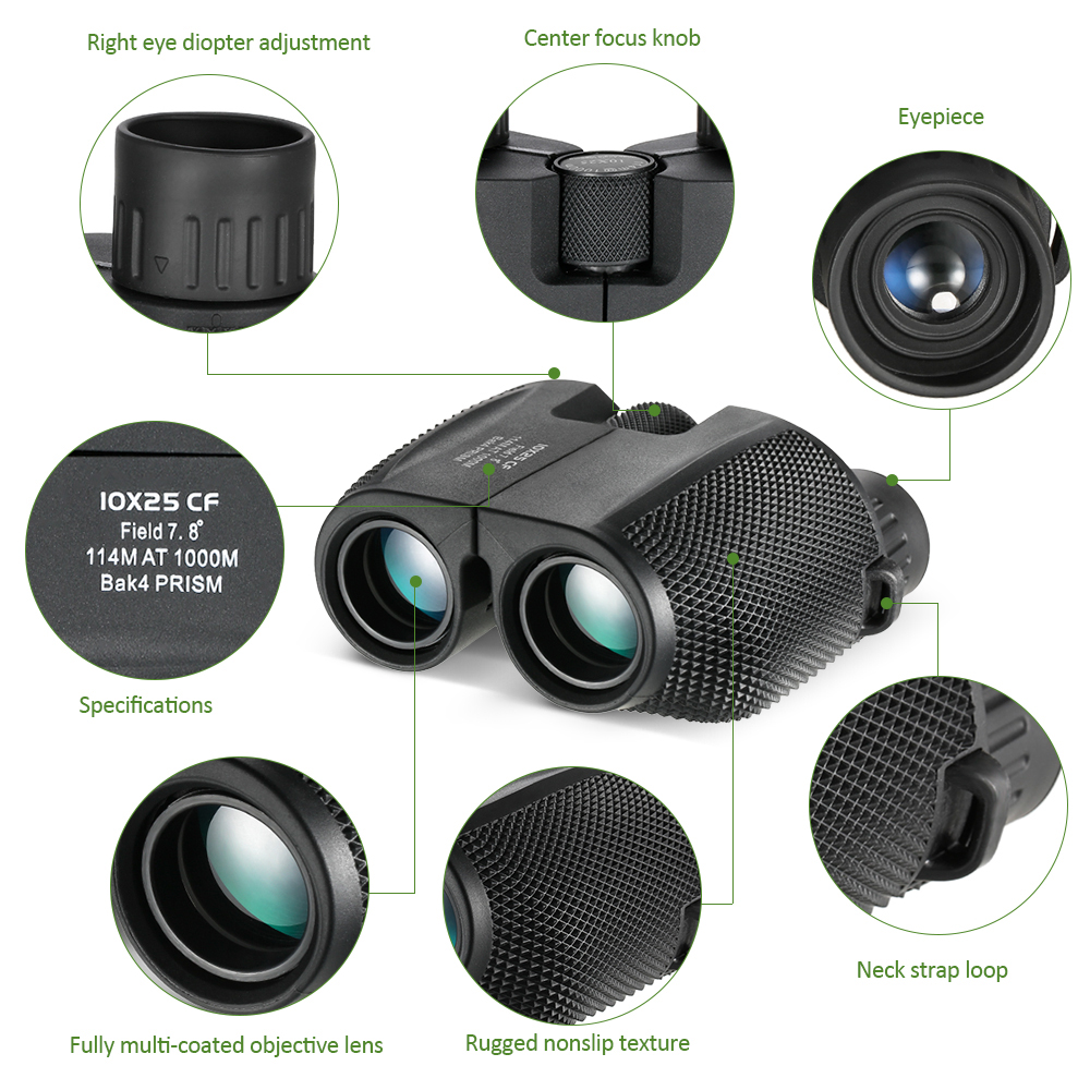 Night Vision Professional Binoculars 10x25 BAK4 Prism High Powered Binocular Portable Hunting Telescope Scope monocular luneta Night Vision Professional Binoculars 10x25 BAK4 Prism High Powered Binocular Portable Hunting Telescope Scope monocular luneta