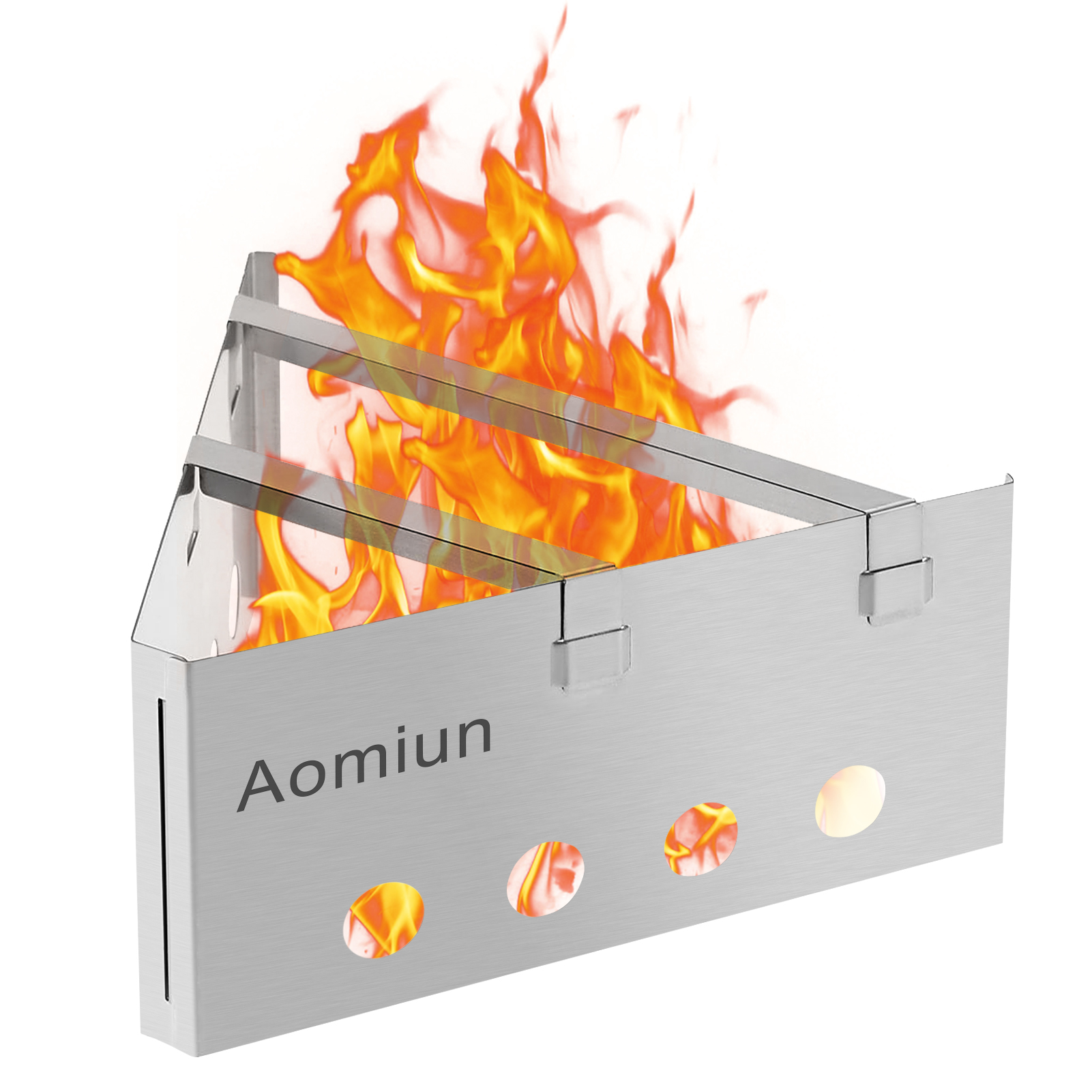 Aomiun Lightweight Triangle Wood Stove Portable Detachable Stainless Steel Burner for Outdoor Cooking Picnic Camping Backpacking
